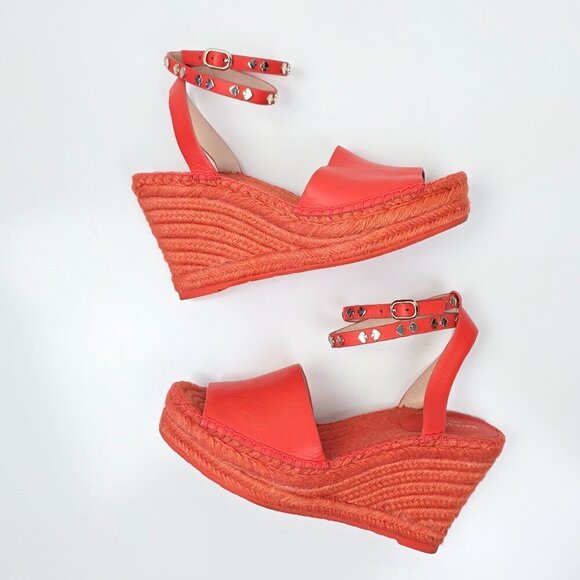 kate spade Shoes - Kate Spade Frenchy Espadrille Wedge Sandals Orange - 8.5
